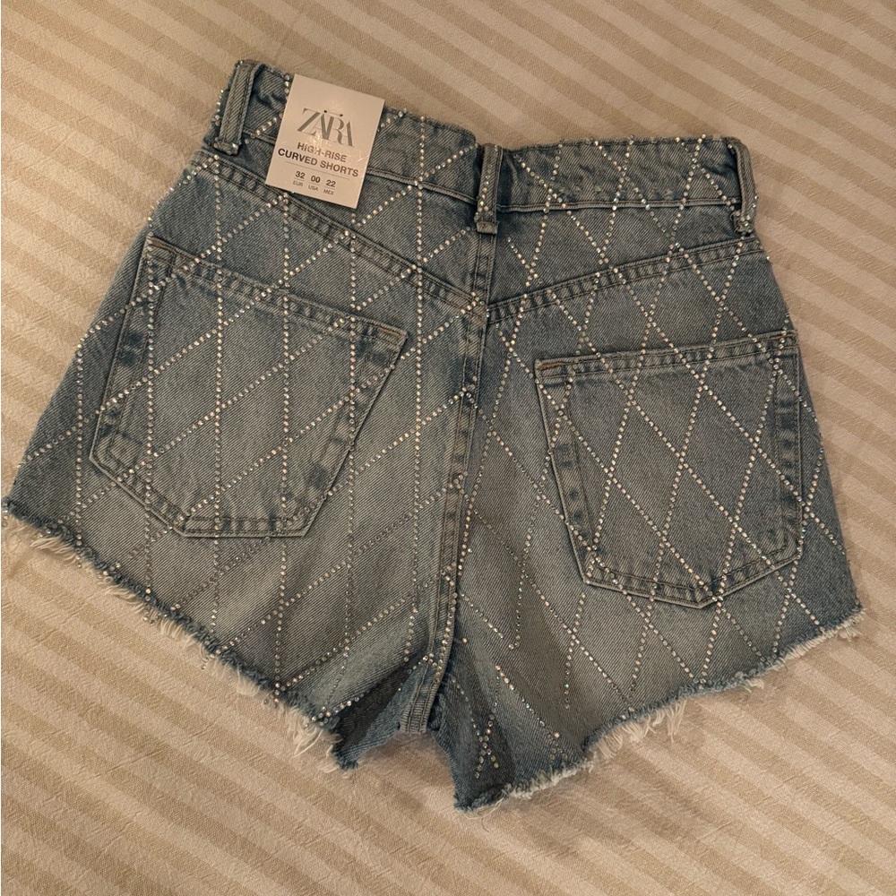 ZARA RINESTONE SHORTS - Picture 4 of 5